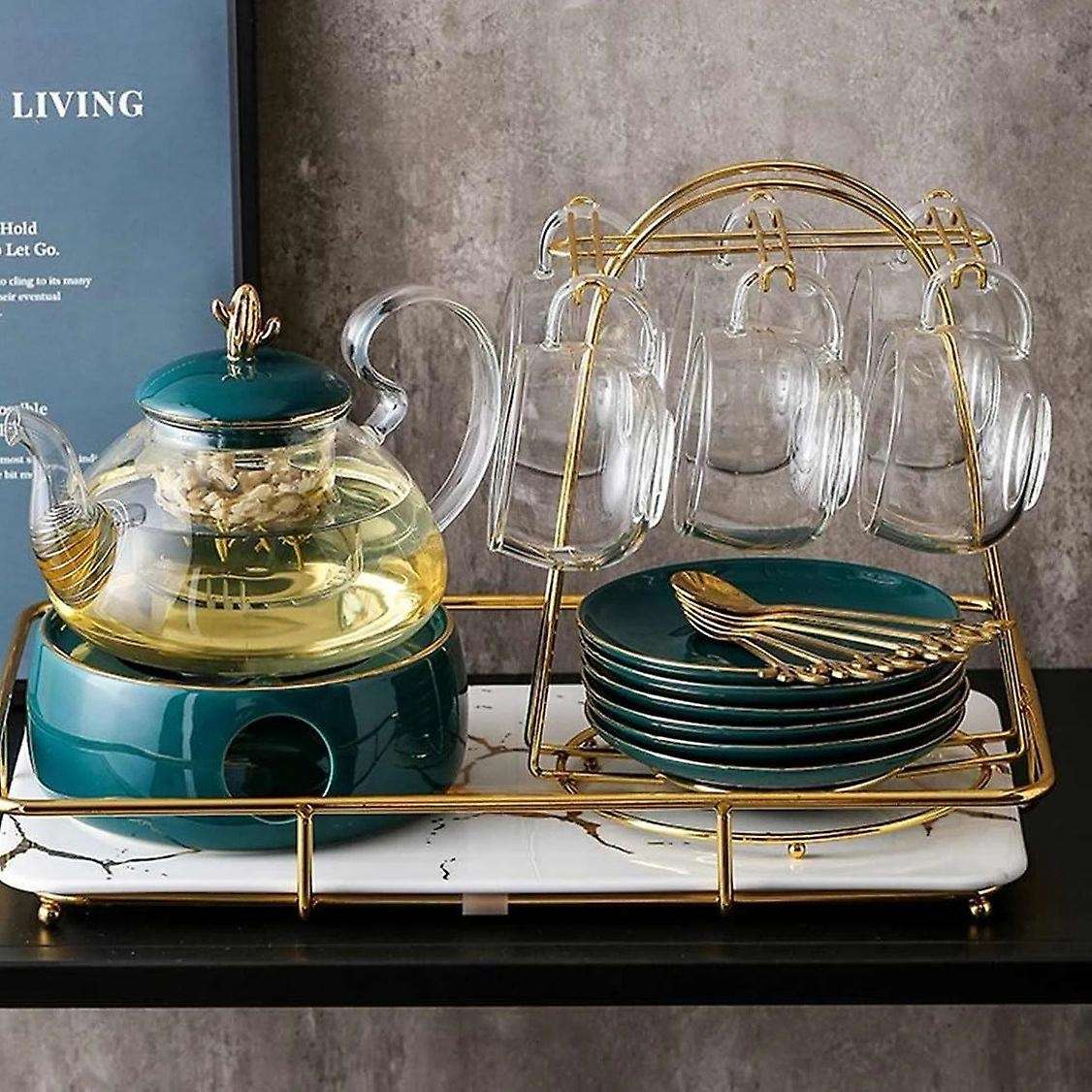 Nordic Home Kitchen Tabletop Coffee Mug Holder 6 Cups Stand Gold Metal Cups Holders Rack Drain Orga