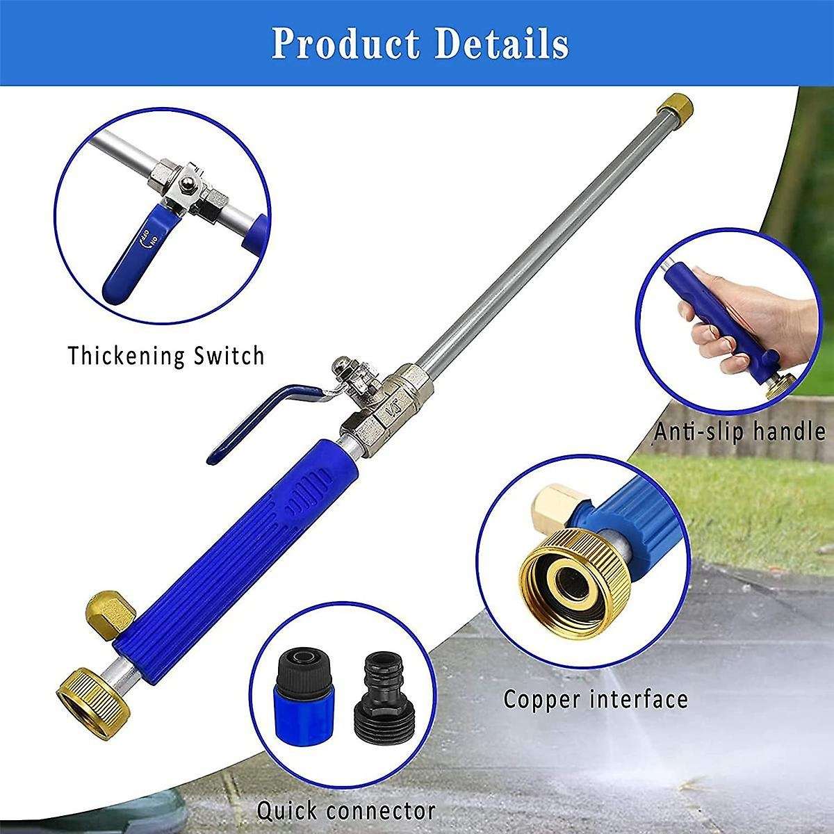 Nozzle Power Washer for Garden Hose Jet 2-in-1 High Pressure Washer Tools with 2 Different Nozzles Q