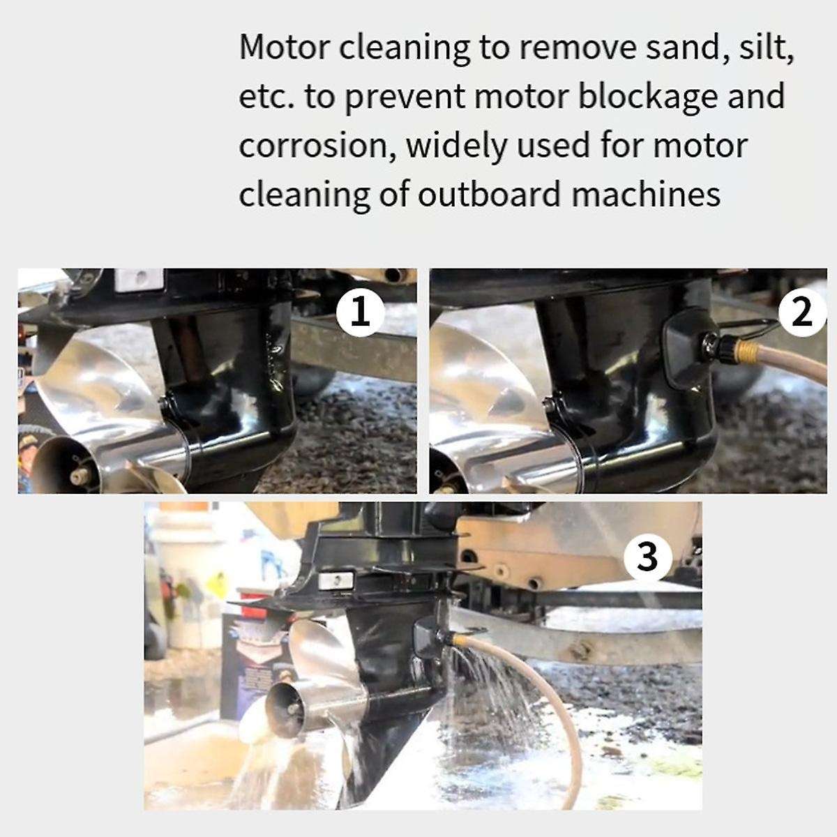 Outboard Muff Motor Flusher Boat Cleaning Engine Marine Tool Water Kit Ears Flow Bootsmotor Dual Ohr