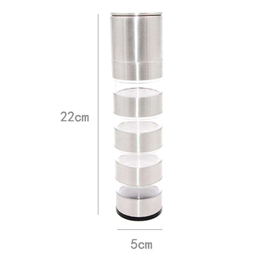 Outdoor Bbq Picnic Sauce Bottle Set Stainless Steel Seasoning Box Transparent Plastic Solid Camping