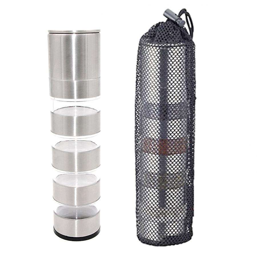 Outdoor Bbq Picnic Sauce Bottle Set Stainless Steel Seasoning Box Transparent Plastic Solid Camping