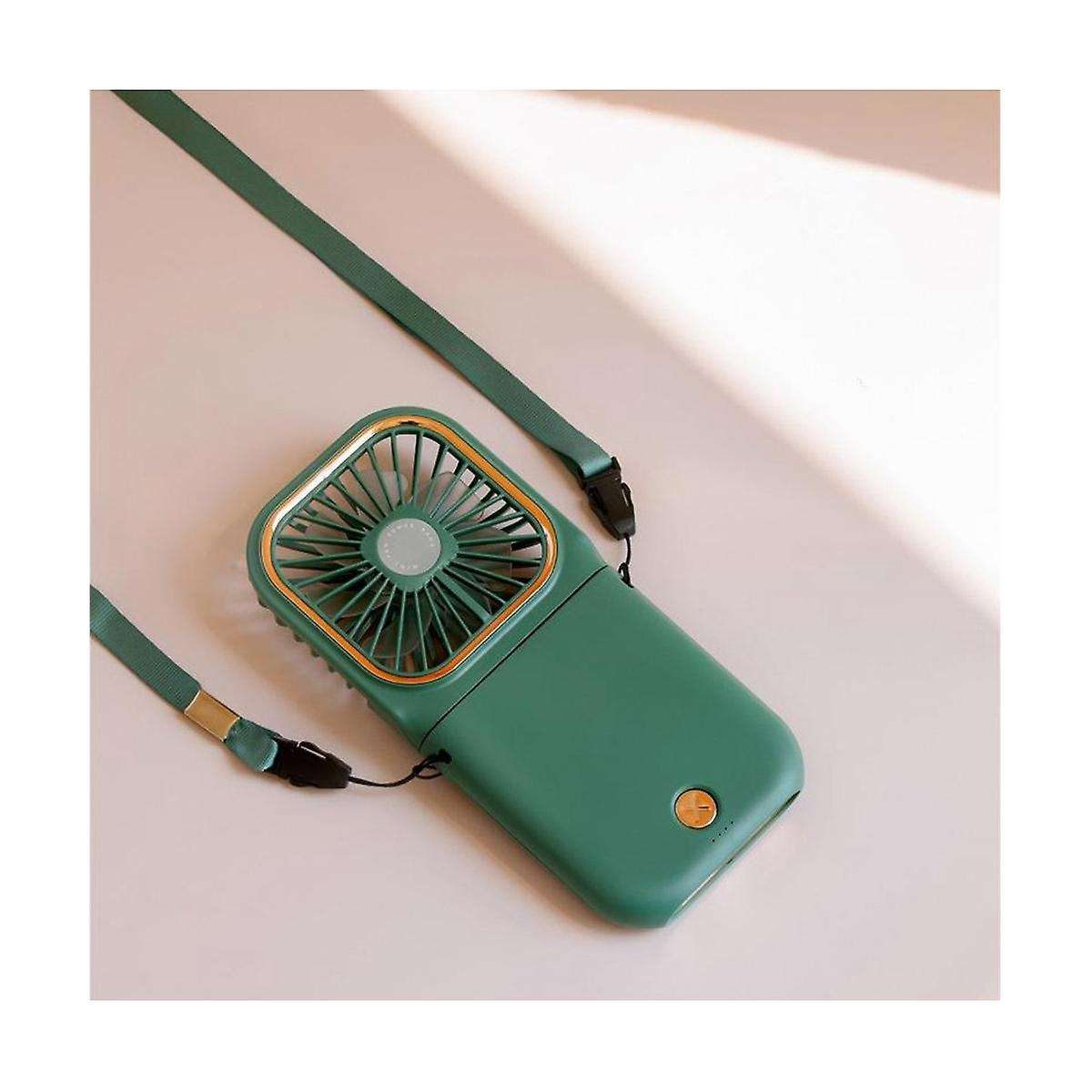 Outdoor Folding Fan Mini Portable Neck Fan Charging Treasure Two-in-one Handheld Small Electric Fan