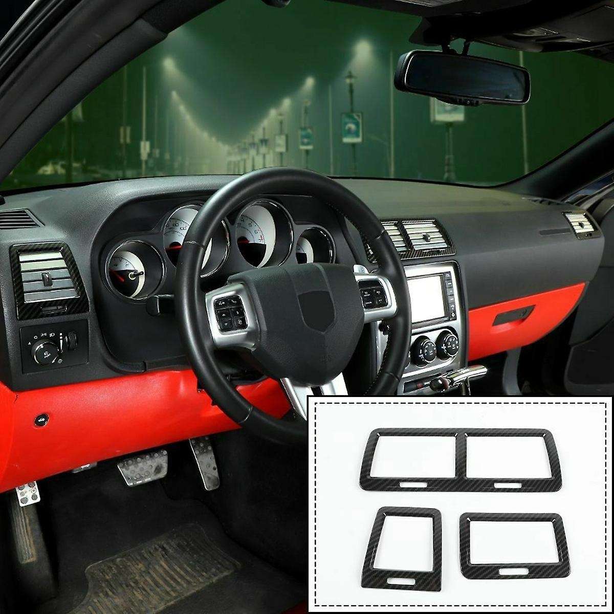 Outlet Cover Bezel ABS Trim for 2009-2014 Interior Accessories (Carbon Fiber)