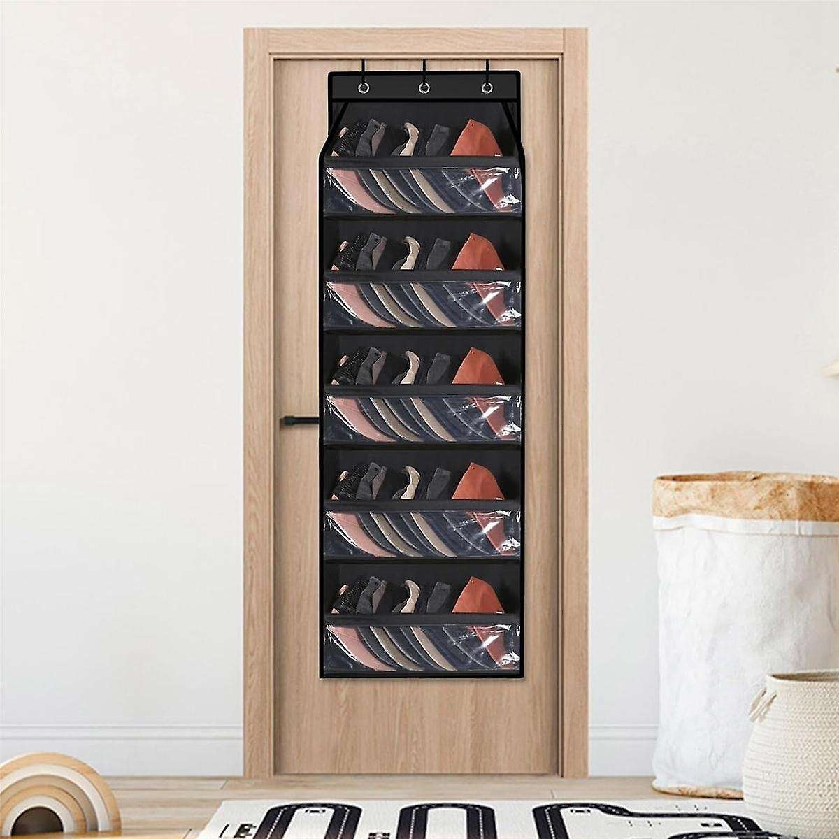 Over Door Hat Racks for Baseball Caps, Clear Deep Pockets Hat Organizer for Closet Or Wall with 3 Ho