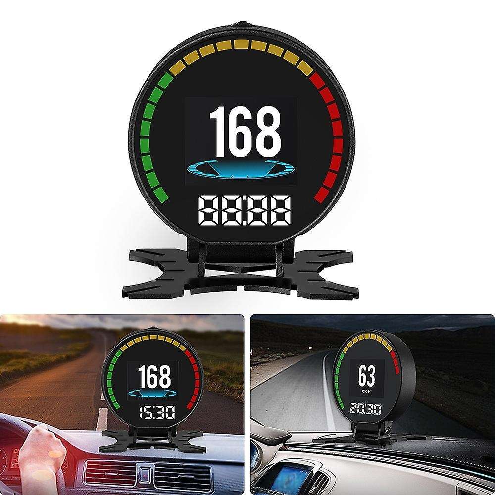 P15 Digital Speed Hud Display Car Speedometer OBD2 Turbo Boost Pressure Meter Alarm Oil Water Temp G