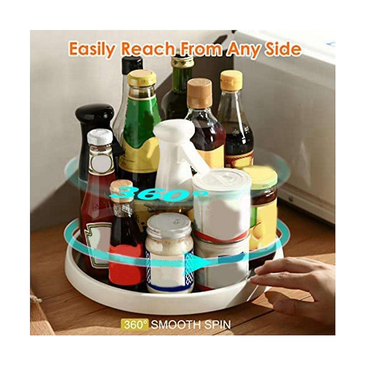 Pack Of 2 Rotating Spice Rack Turntable Organiser, Non- Turntable,suitable for Fridge, Dresser,spic