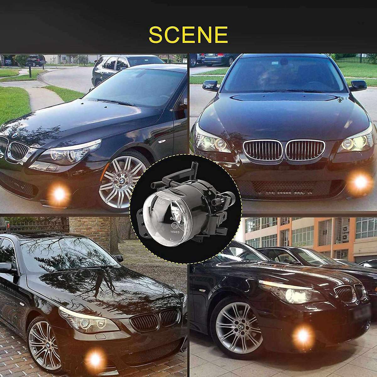 Pair M Package Front Bumper Fog Lights Shell Cover without Bulb for - E60 E90 E92 E93