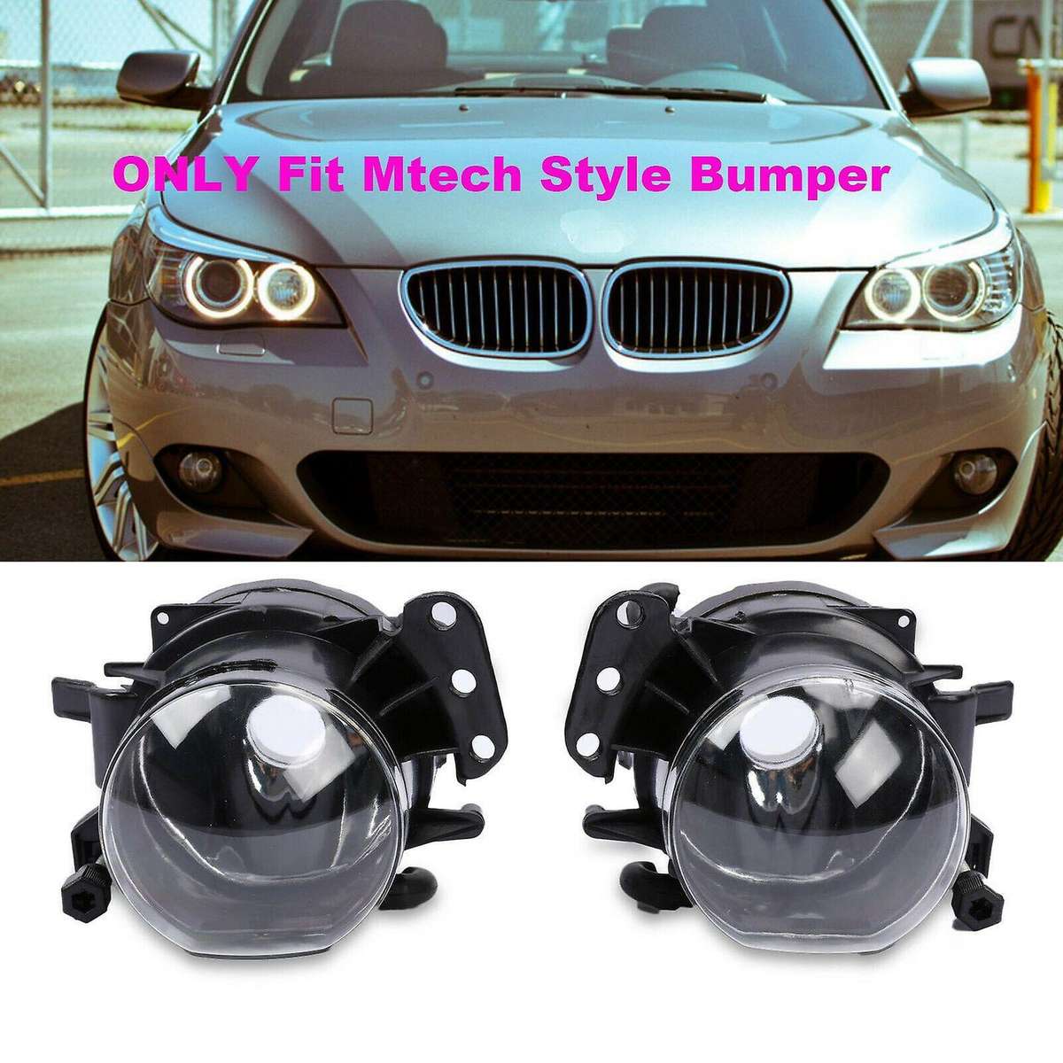 Pair M Package Front Bumper Fog Lights Shell Cover without Bulb for - E60 E90 E92 E93