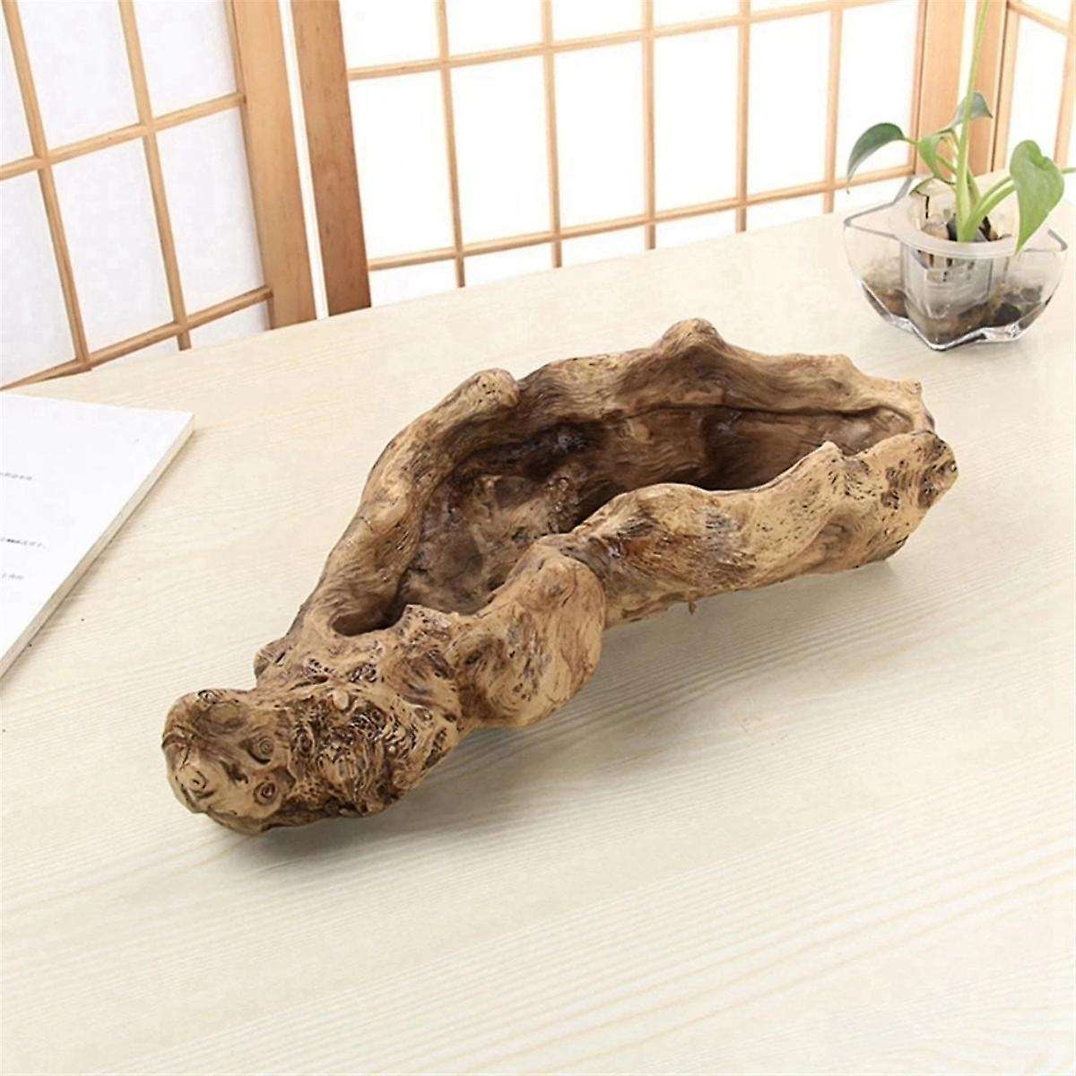 Pastoral Retro Landscape Flower Pot Resin Tree Stump Planter Artificial Driftwood Sculpture Rustic S