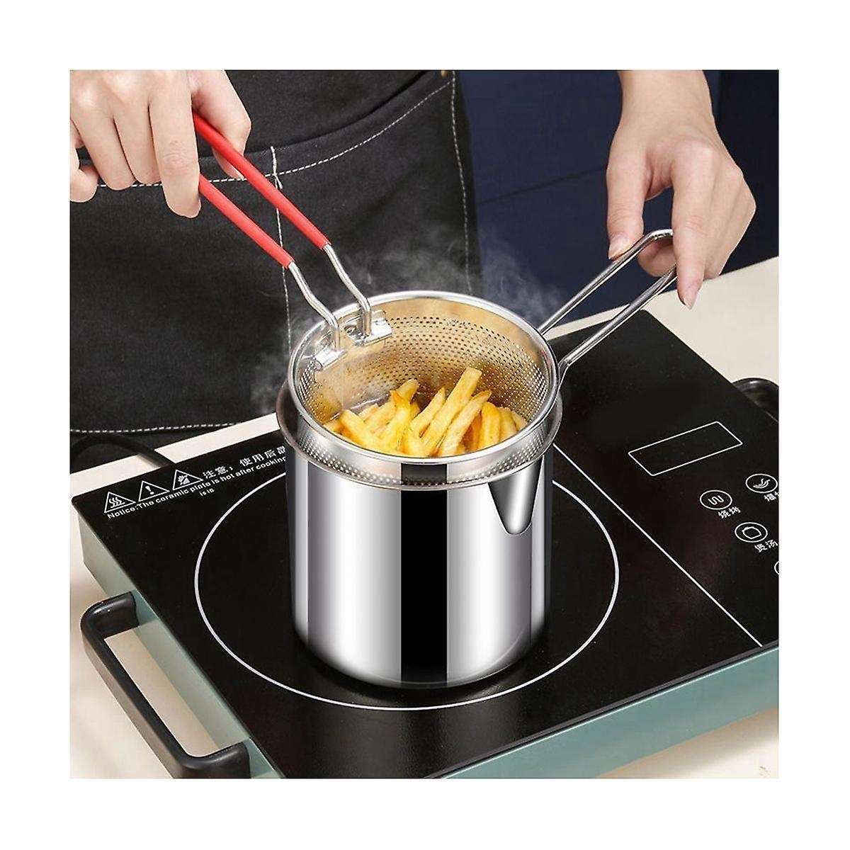 Pasta Spoon Deep Fry Basket Oil Residue Filtration Mesh Colander for Vegetable French Chips Onion Ri