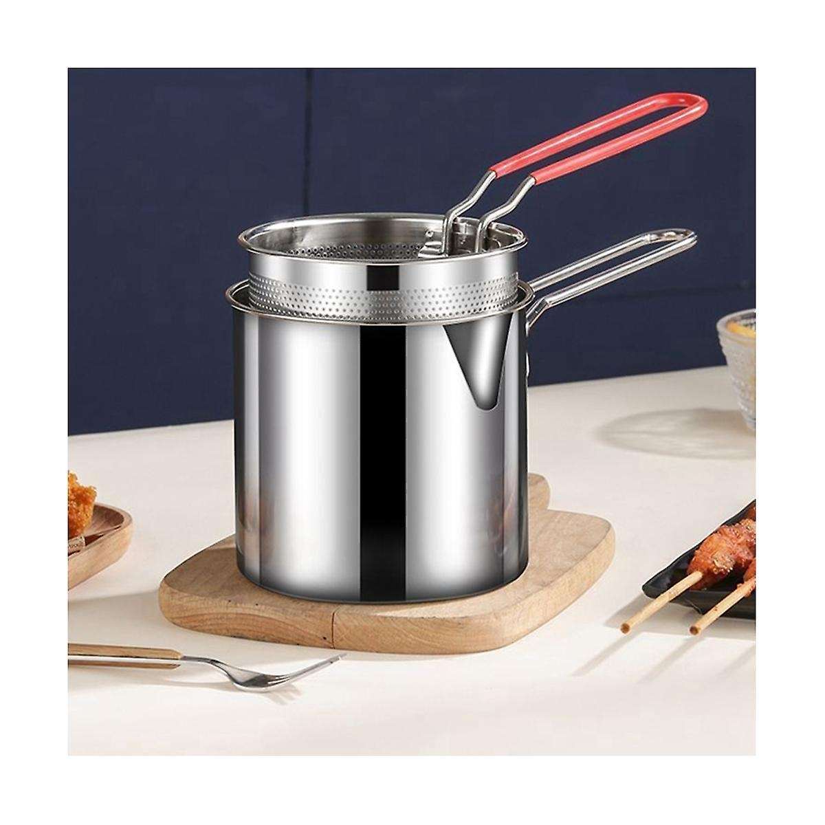 Pasta Spoon Deep Fry Basket Oil Residue Filtration Mesh Colander for Vegetable French Chips Onion Ri