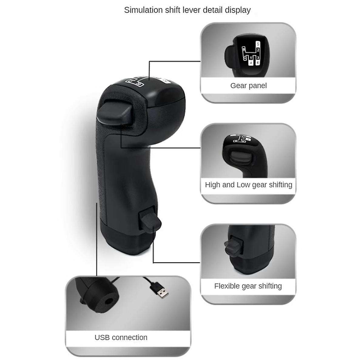 PC USB High Low Gear Simulator Shifter Knob for G29 G27 G25 for ATS ETS2 for TH8A Truck Simulator G