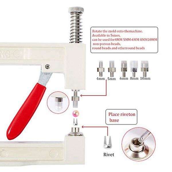 Pearl-Setting-Machine and Hand Press Pearl Setting Tool,with Pearl Beads Screw Head for Sewing Craft