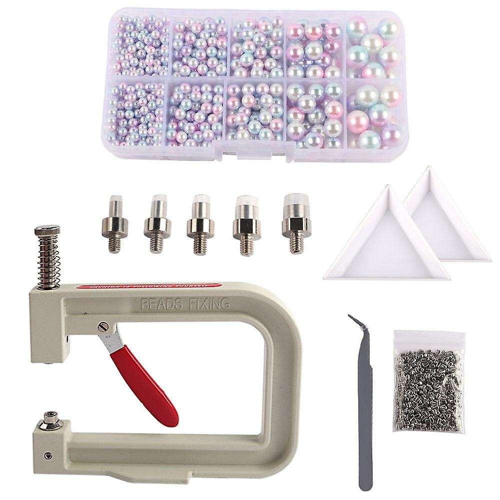 Pearl-Setting-Machine and Hand Press Pearl Setting Tool,with Pearl Beads Screw Head for Sewing Craft