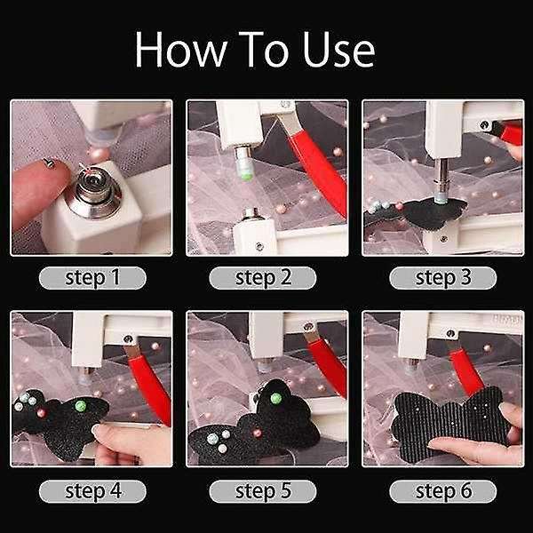 Pearl-Setting-Machine and Hand Press Pearl Setting Tool,with Pearl Beads Screw Head for Sewing Craft