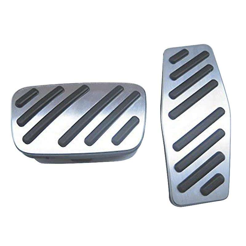 Pedal Covers for Car Gas Brake Pedal Pads No Drill Anti-Slip with Rubbers Aluminum Replacement Autom