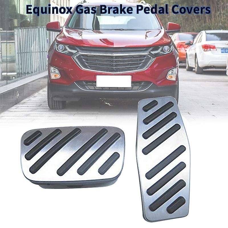 Pedal Covers for Car Gas Brake Pedal Pads No Drill Anti-Slip with Rubbers Aluminum Replacement Autom