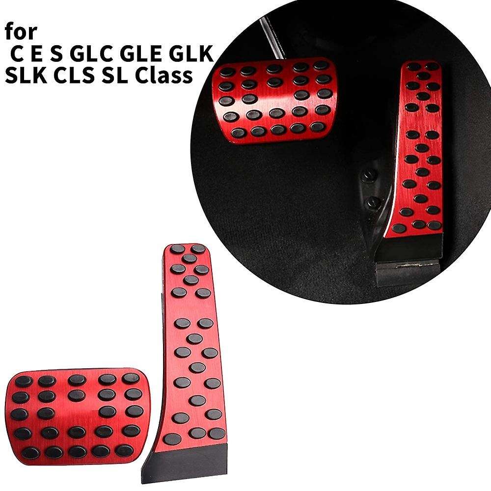 Pedal Covers for C E S GLC GLE SLK CLS SL Class Car Gas Brake Pedal Pad No Drill with Rubbers Alumi
