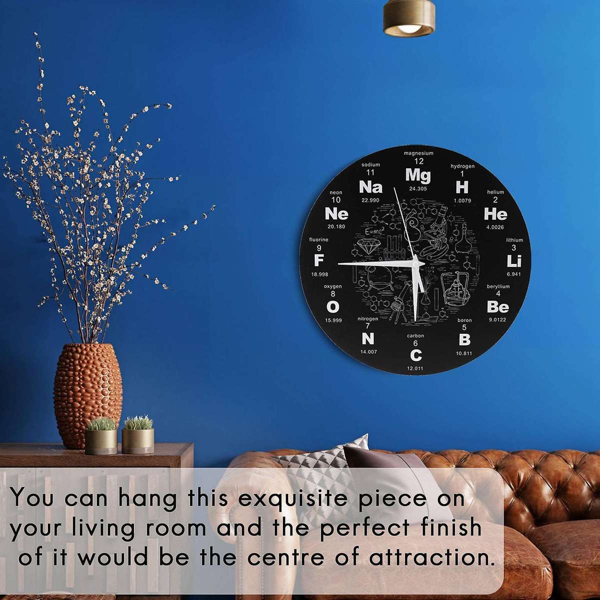 Periodic Table of Wall Art Chemical Symbols Wall Clock Educational ElementaL Display Classroom Cloc