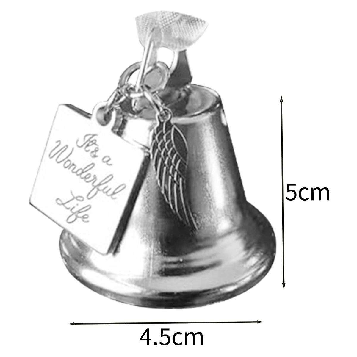 Personalized Inspired Christmas Angel Bell Ornament with Stainless Steel Angel Wing Charm.