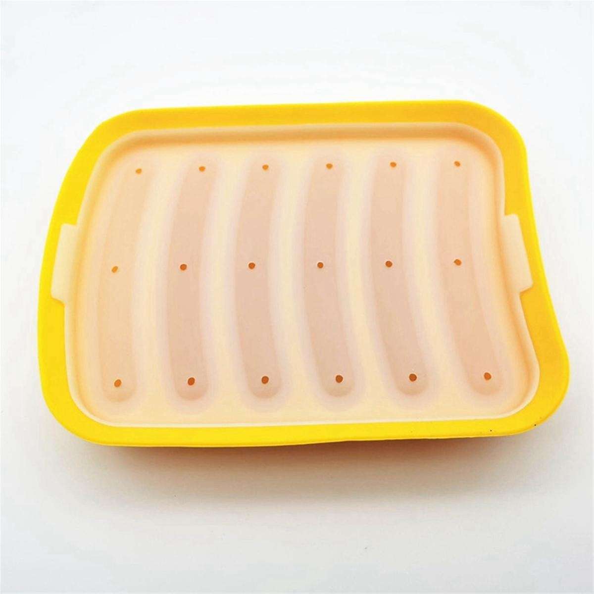 Pink-6 in 1 Sausage Machine DIY Mold Making Hot Dog Handmade Ham Silicone Mold Food Machine Kitchen