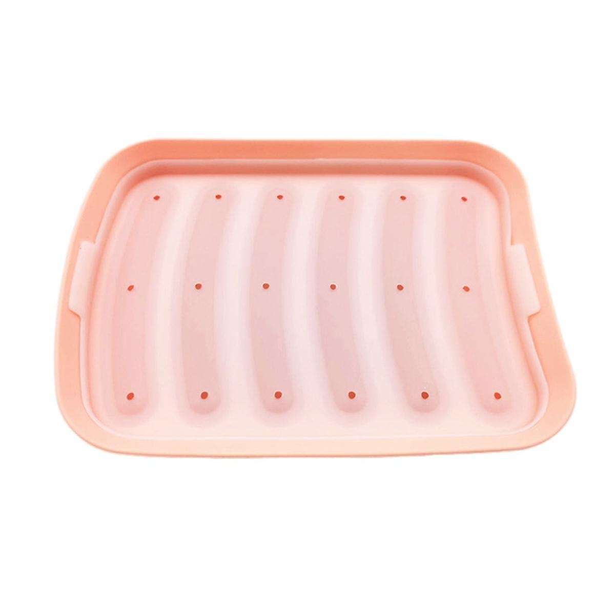Pink-6 in 1 Sausage Machine DIY Mold Making Hot Dog Handmade Ham Silicone Mold Food Machine Kitchen