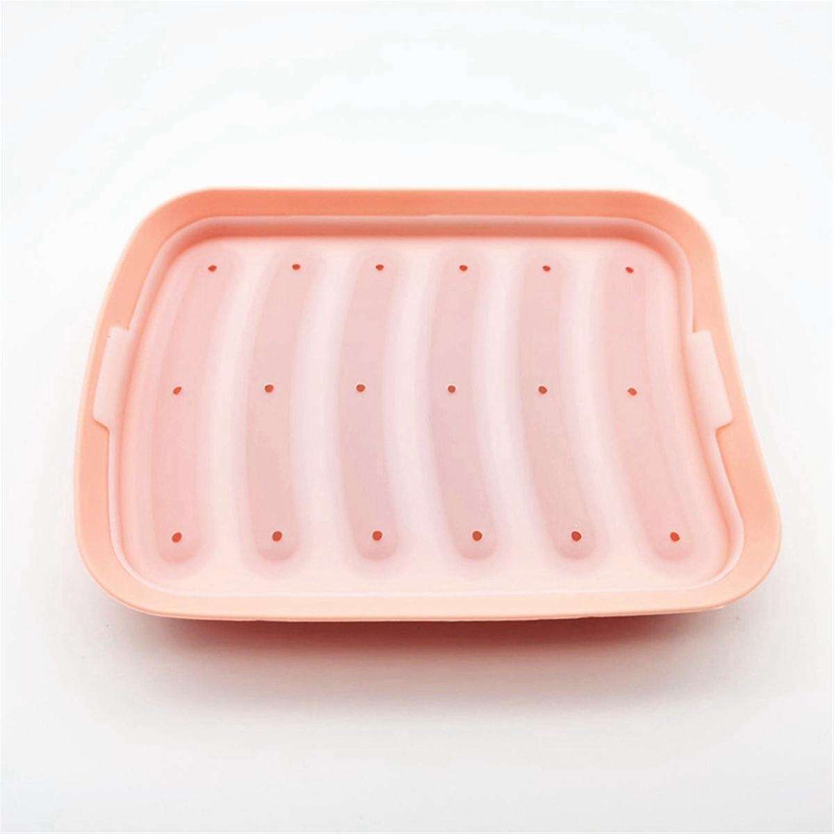 Pink-6 in 1 Sausage Machine DIY Mold Making Hot Dog Handmade Ham Silicone Mold Food Machine Kitchen