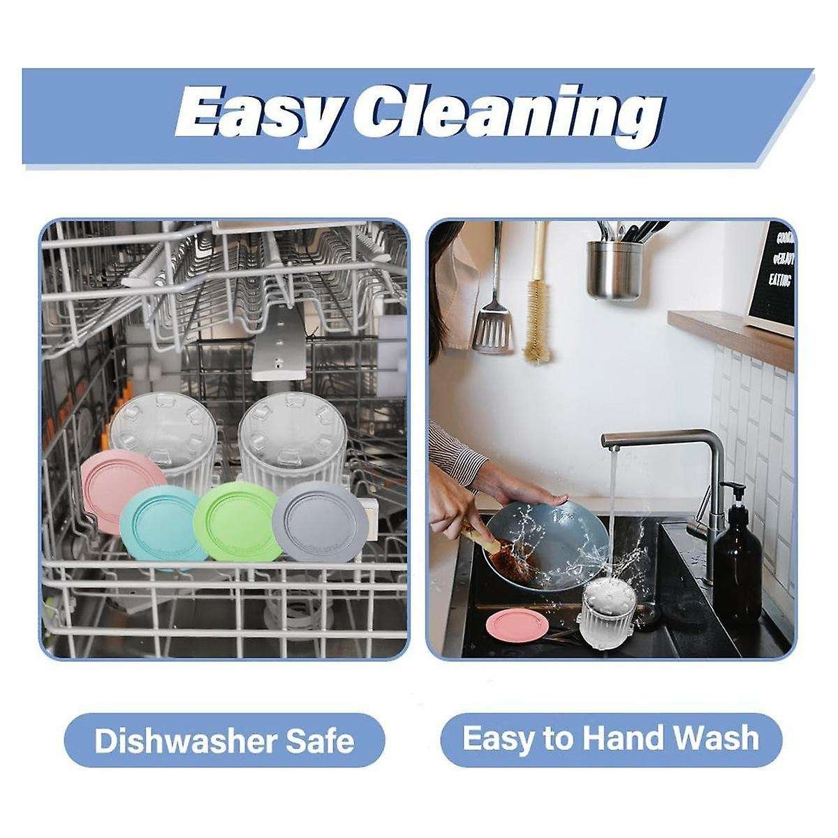 Pint Containers and Lids Replacement Compatible for Ninja Creami Breeze Nc100/nc200 Series Ice Cream