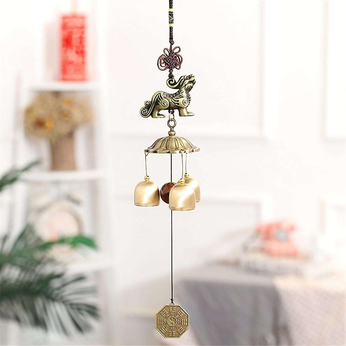Pixiu Mascot Metal Wind Chime Pendant, Copper Bell, Japanese Pendant