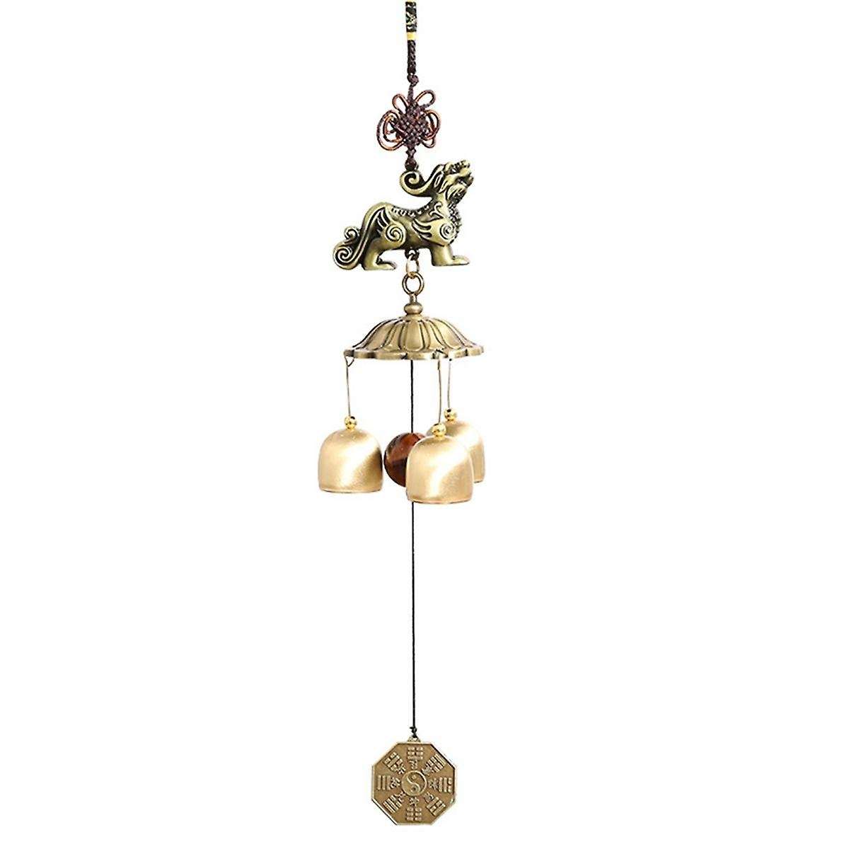 Pixiu Mascot Metal Wind Chime Pendant, Copper Bell, Japanese Pendant