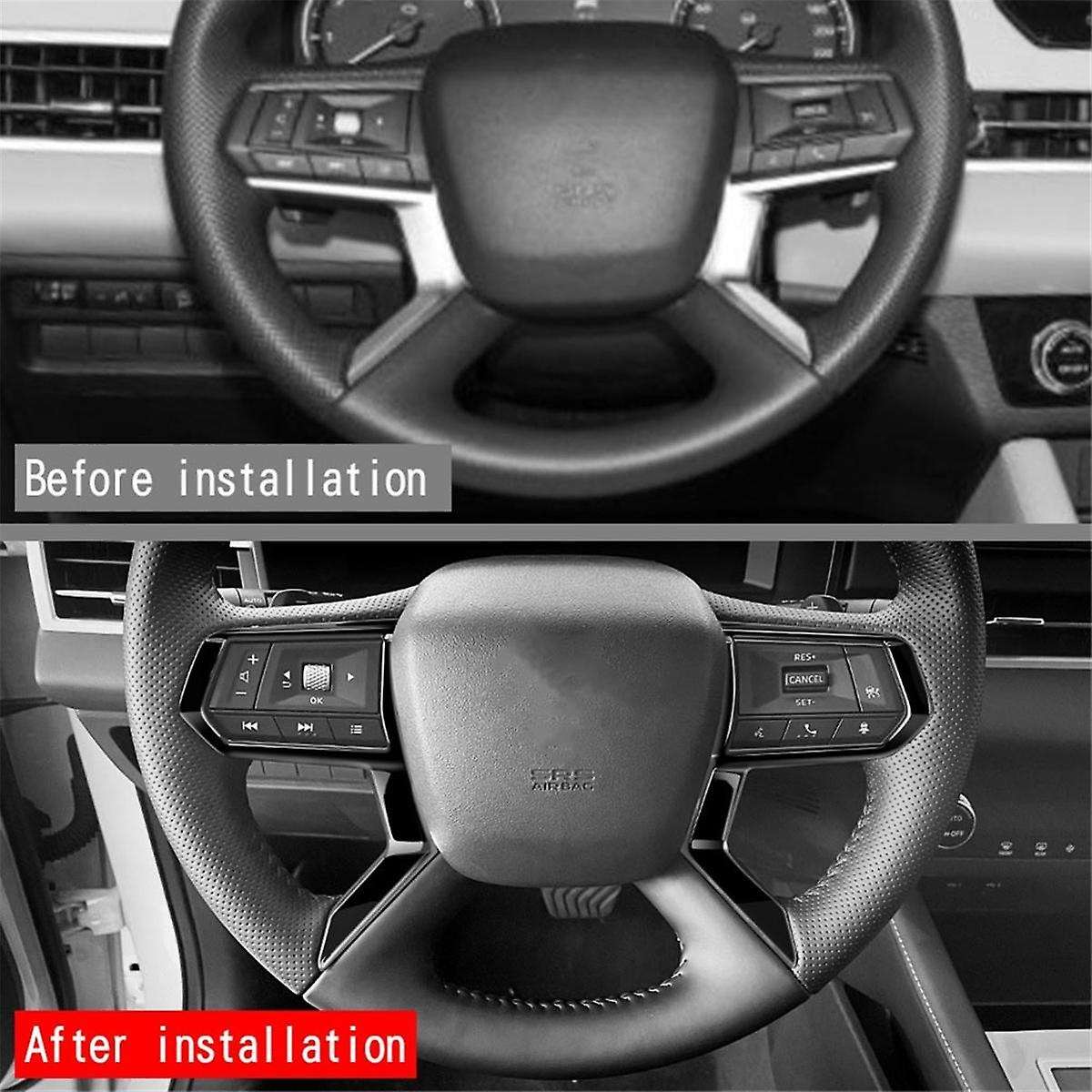 Plastic Black Steering Wheel Cover Trim for 2022+ Steering Wheel Panel Trim