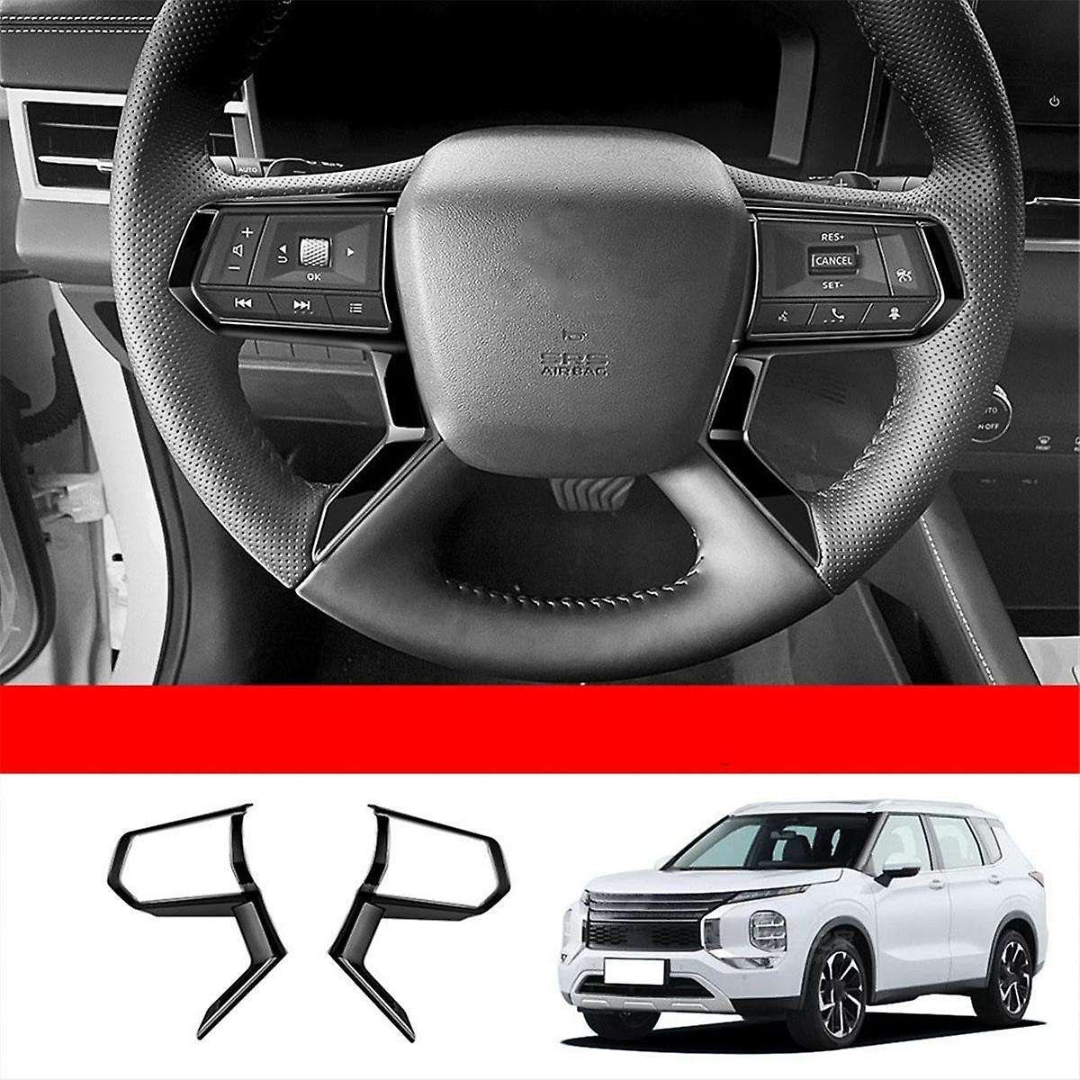 Plastic Black Steering Wheel Cover Trim for 2022+ Steering Wheel Panel Trim