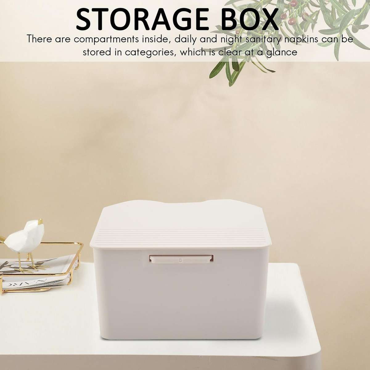 Plastic Ps Box Sanitary Napkin Cosmetics Multi-purpose Flap Grid Sealed Box B