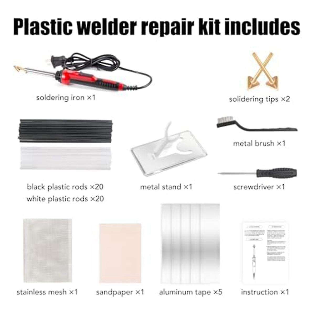Plastic Welding Kit for Car Bumper Repair, Rapid Heating Plastic Repair Kit for Diy, Dashboard Repai
