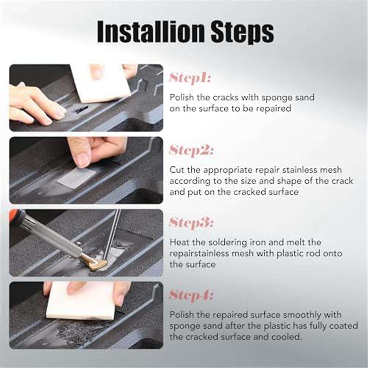 Plastic Welding Kit for Car Bumper Repair, Rapid Heating Plastic Repair Kit for Diy, Dashboard Repai