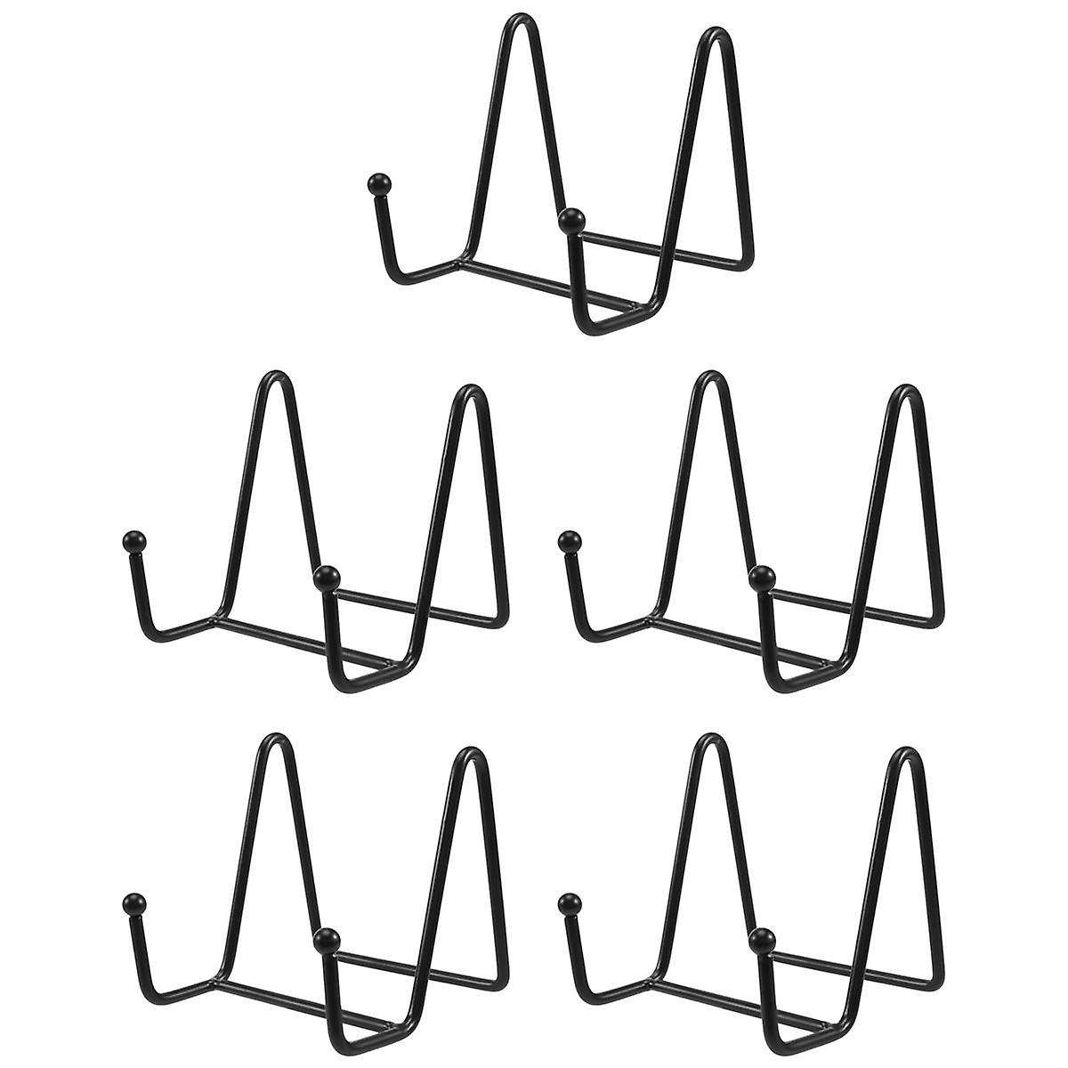 Plate Holder Display Stands, Metal Black Frame Stand for Picture, Book, Photo Easel, Creation, Colle