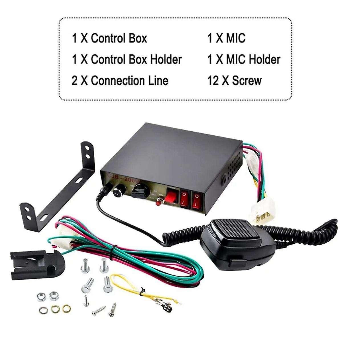 Police Siren for Car Loudspeaker Electronic 12V 200W Warning Speaker Truck Car Police Emergency Alar