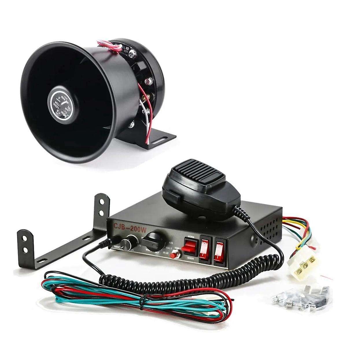 Police Siren for Car Loudspeaker Electronic 12V 200W Warning Speaker Truck Car Police Emergency Alar