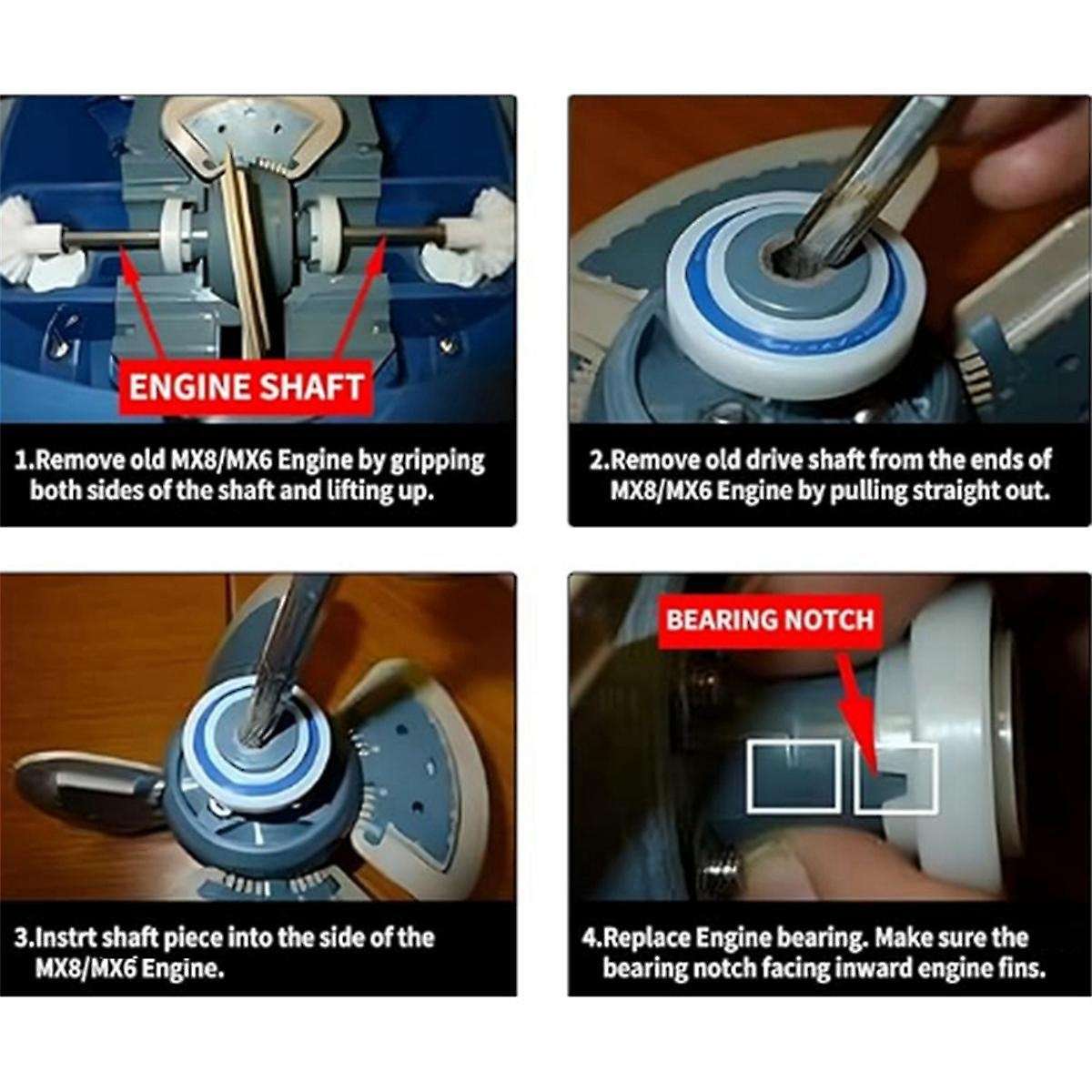 Pool Cleaner Kit with Drive Shaft Assembly Replacement Drive Shaft R0525100 R0527000 for Zodiac MX6