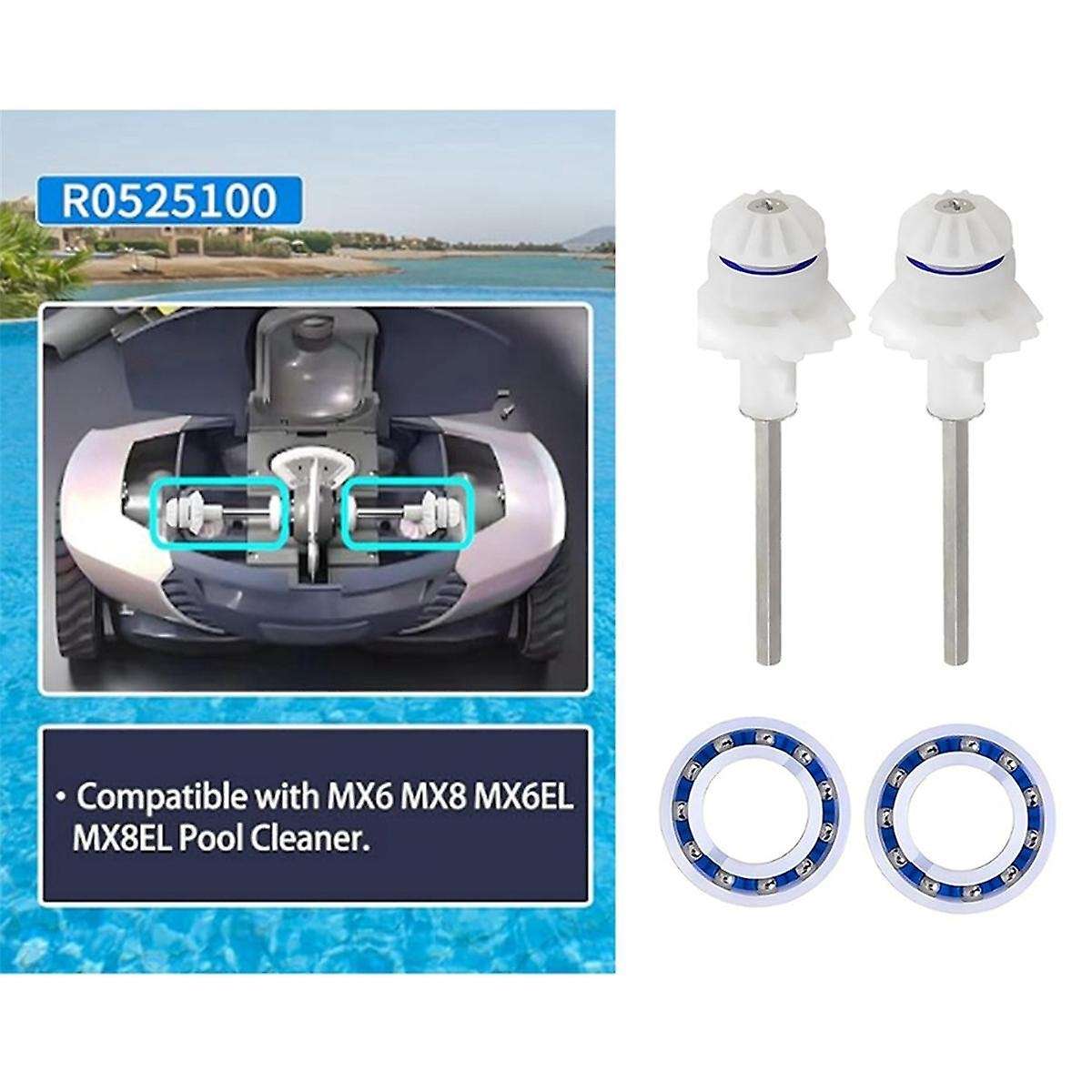 Pool Cleaner Kit with Drive Shaft Assembly Replacement Drive Shaft R0525100 R0527000 for Zodiac MX6