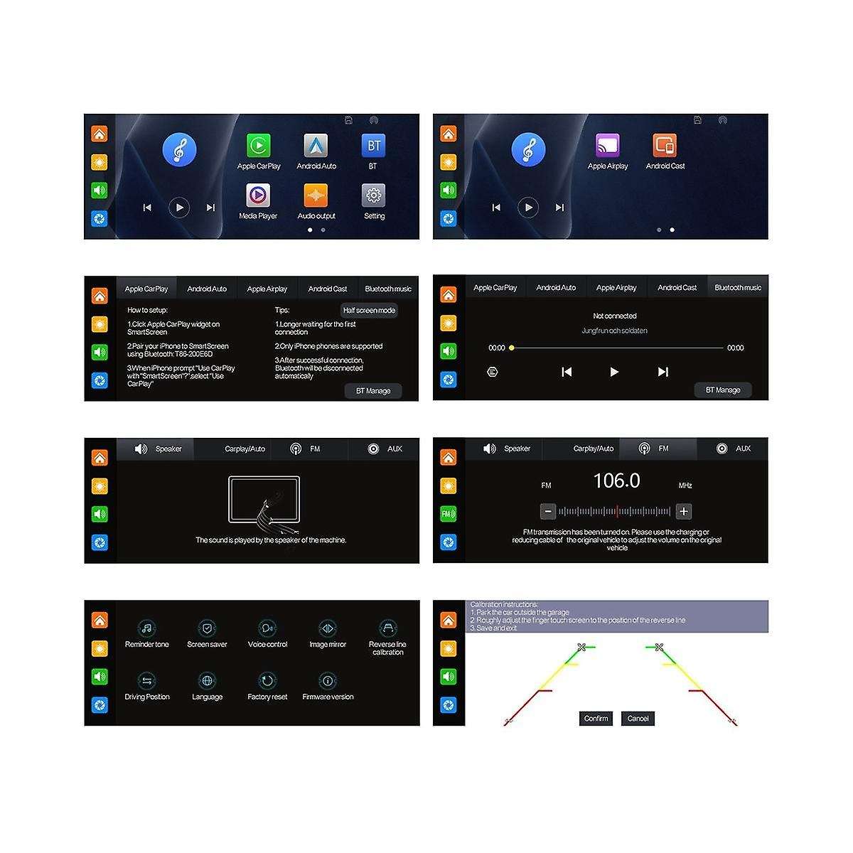 Portable 6.86Inch Folding Screen Car Radio Wireless Carplay Android Auto MP5 Player Car Stereo Blue