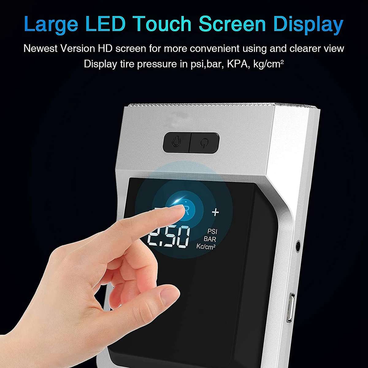 Portable Air Compressor Tire Inflator DC12V 150PSI Car Air Pump with Press Digital Display LED Light