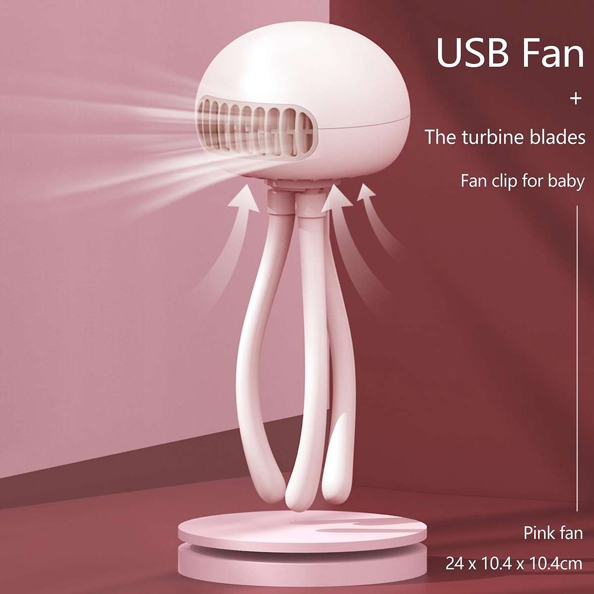 Portable Fan Stroller Fan Mini Personal Fan,car Baby Fan Battery Operated Rechargeable Usb Fan Clip