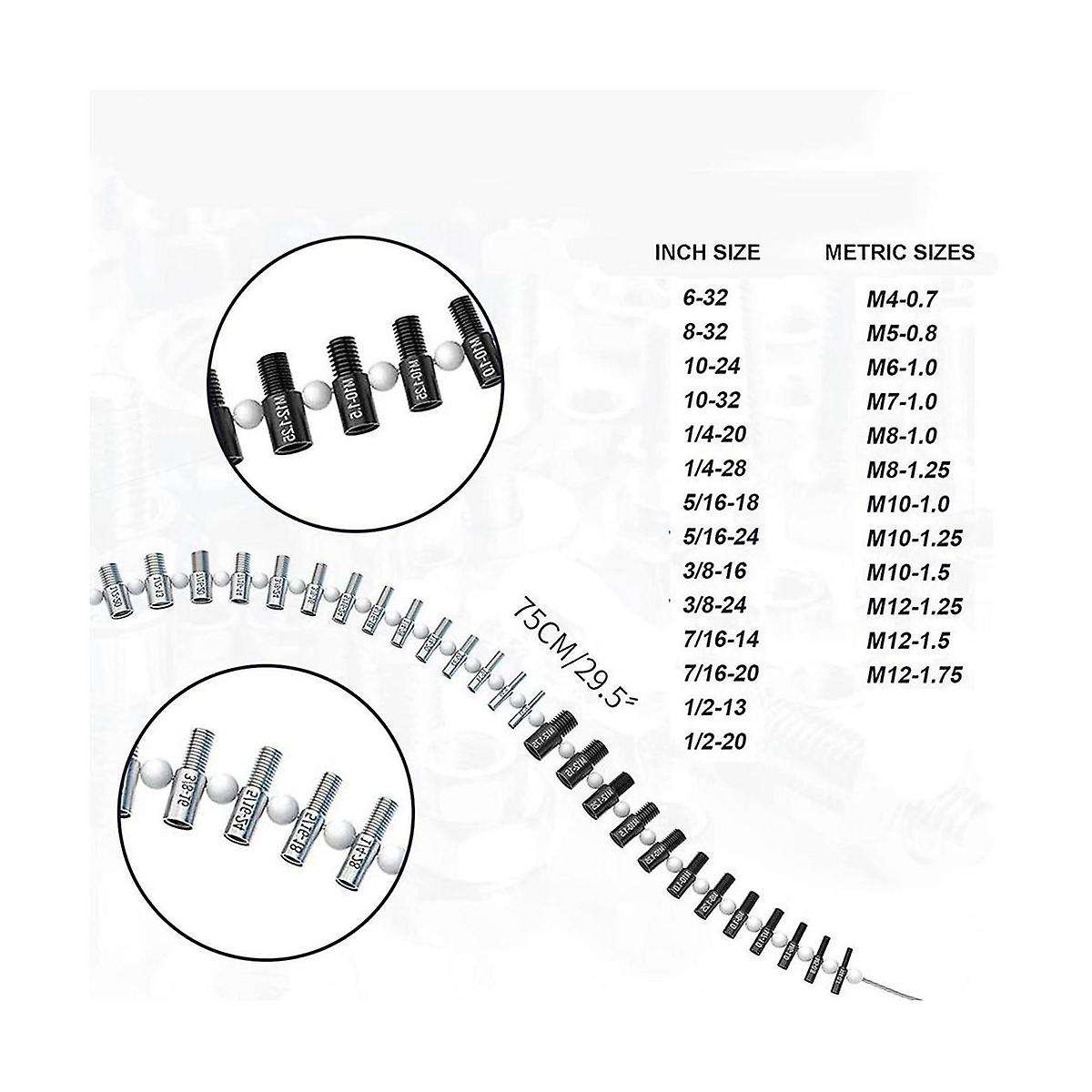 Portable Thread Tester Bolt Nut Screw Bolt Nut Screw Checking Checker 26 Male/female Size Gauge Meas