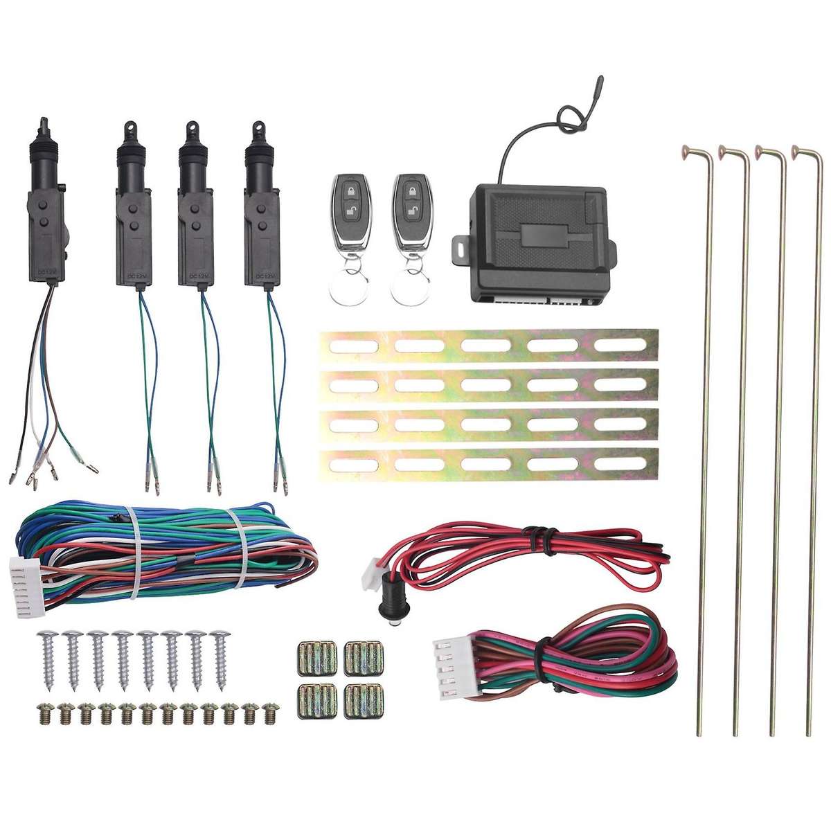 Power Central Lock System Kit Car Keyless Entry Kit with Actuator - Universal Fits for 2,3,4 Doors V