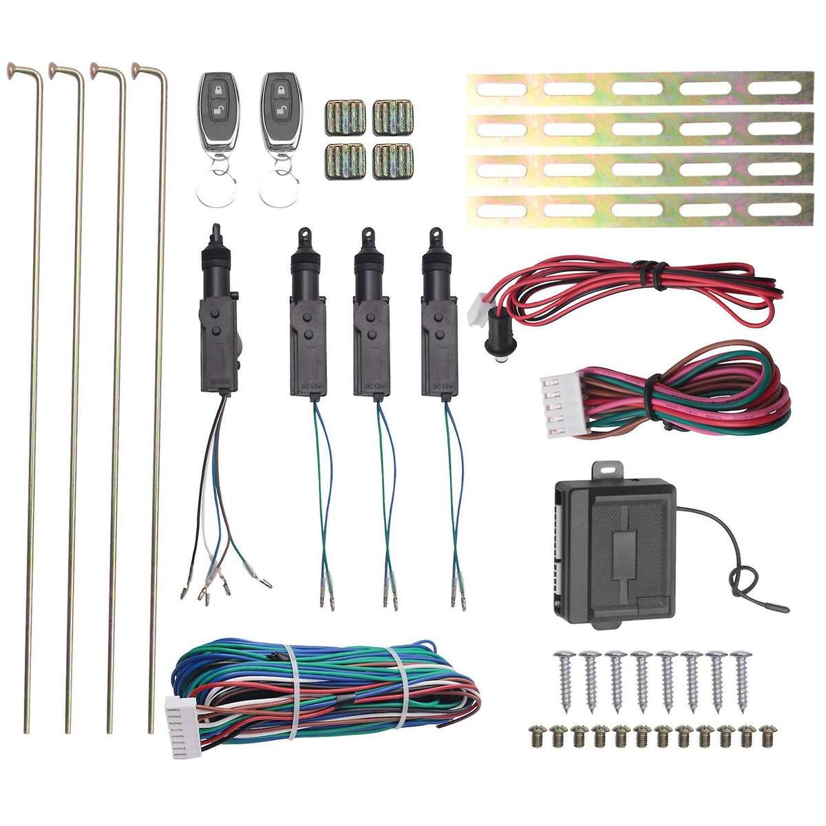 Power Central Lock System Kit Car Keyless Entry Kit with Actuator - Universal Fits for 2,3,4 Doors V
