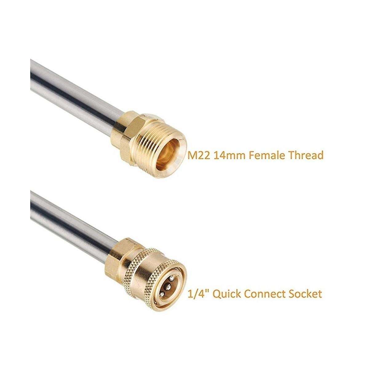 Pressure Washer Extension, Universal Spear Extender for Power Washers, M22 to 1/4inch Quick Connect