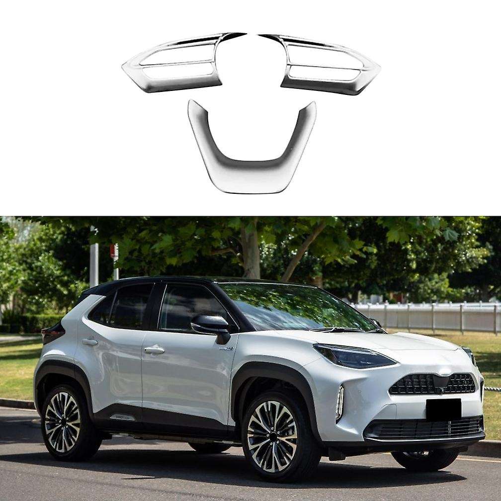 For Toyota Yaris Cross 2020 2021 Abs Chrome Steering Wheel Cover Trim