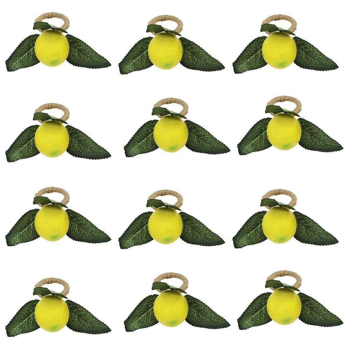 Napkin Rings Set Of 12,decorative Lemon Vine Leaf Napkin Rings