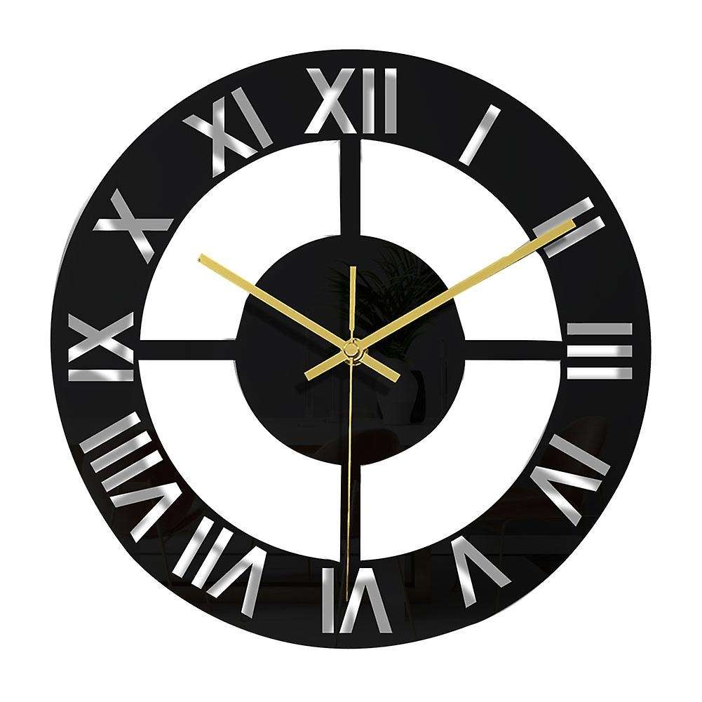 11.8 Inch Roman Numer Acrylic Mirror Wall Clock for Home Decor